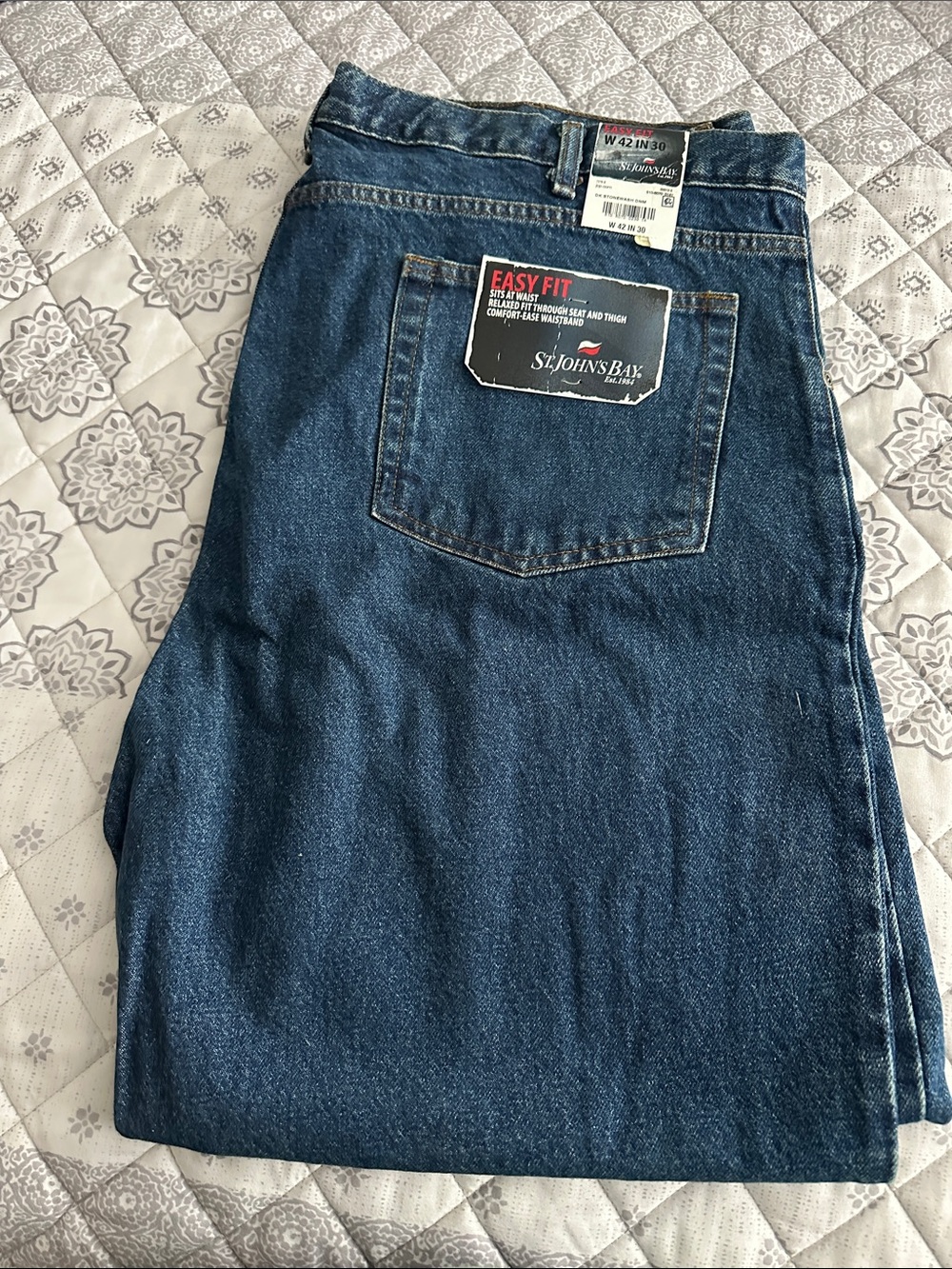 St. John's Bay Men’s Relaxed Dark Blue Denim Jeans